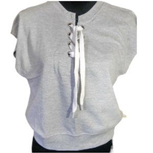 Heather Grey Women Sleeveless Sweatshirt by Feathers** NWT**